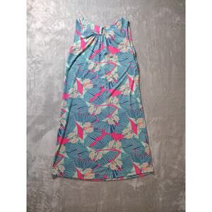 Sleeveless Summer Dress Knit Cover Up Colorful Butterfly Size Medium Loose Fit